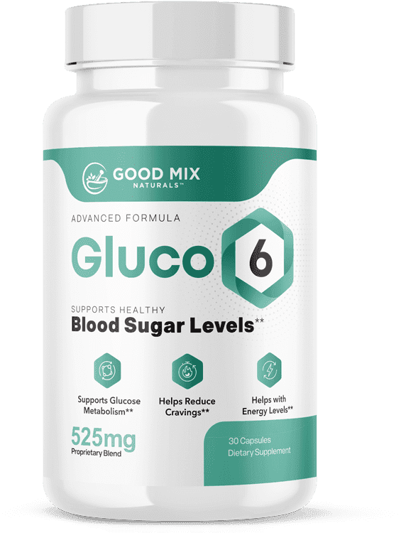 Gluco6 Blood Sugar Control Supplement Bottle