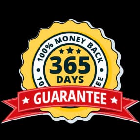 365-day money-back guarantee badge